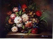 Floral, beautiful classical still life of flowers.095 unknow artist
